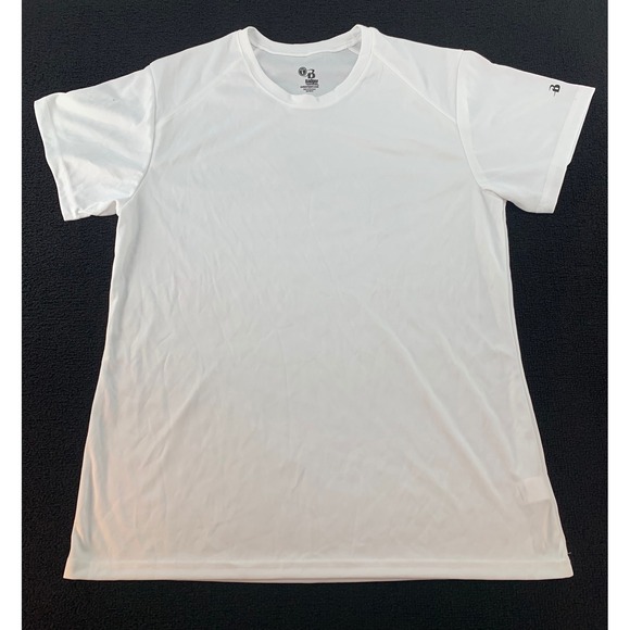 Badger Sport Tops - Badger Sport Womens White Short Sleeve Athletic T Shirt Top Size L